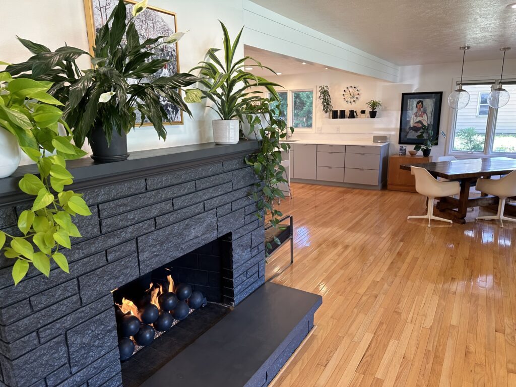 Spokane Mid-century Modern Fireplace in rancher